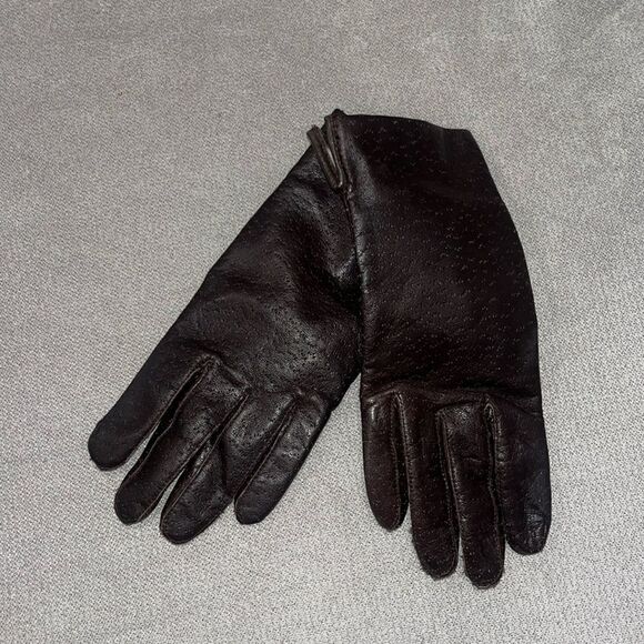 Vintage Accessories - Vintage brown leather gloves